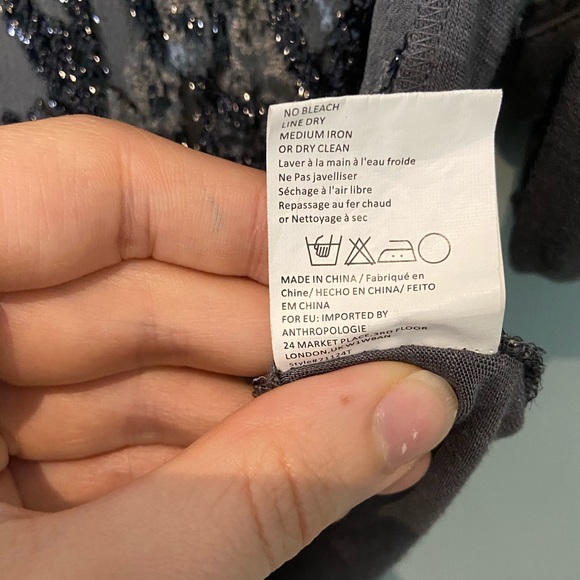 Anthro TINY Broadleaf Forest Burnout Velvet Top, S - Picture 9 of 11